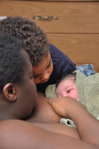 Breastfeeding at a home birth