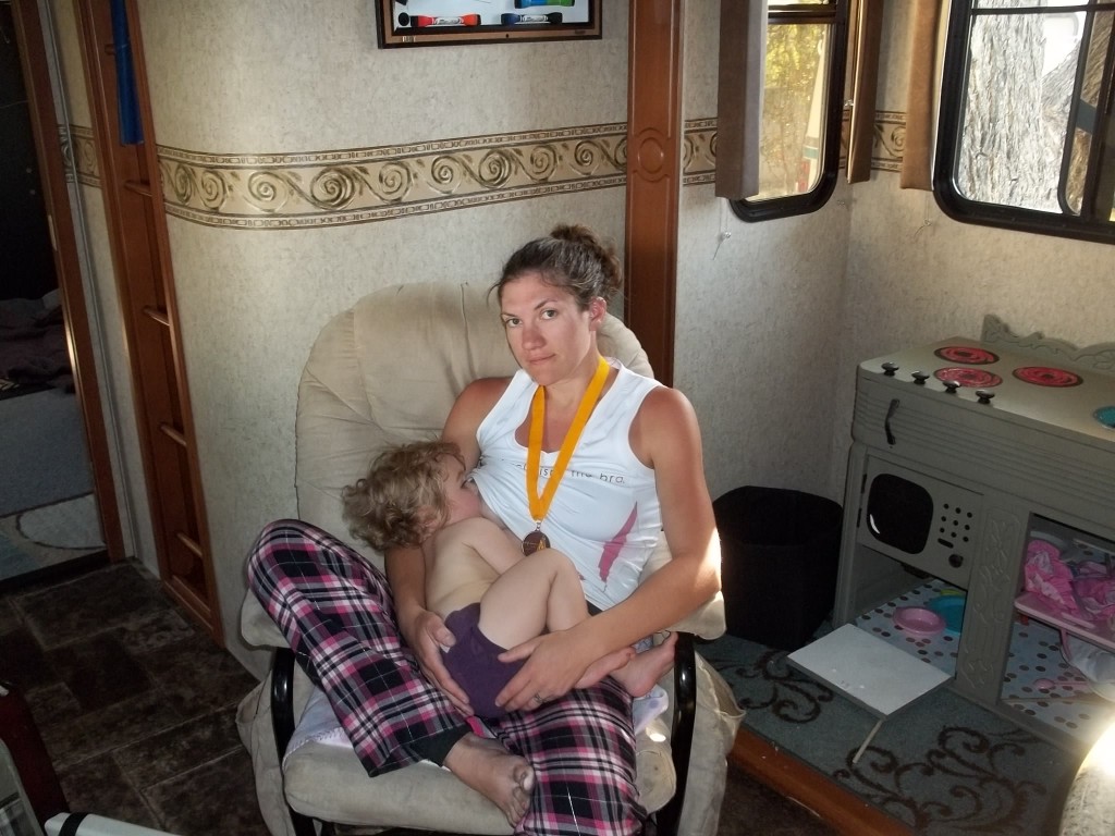 Lacy Naud, Team So Cal, did a 50k and a 50 miler for Team BFB then took a break to nurse her baby!